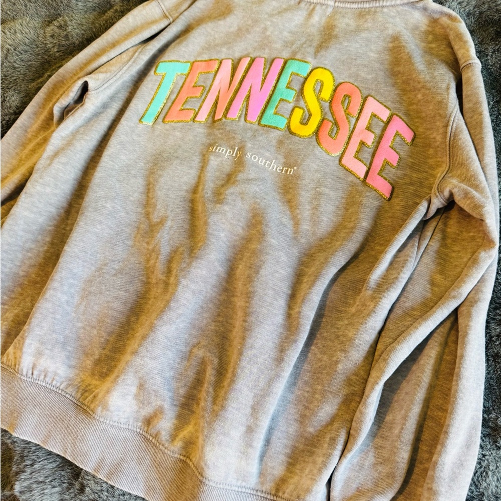 Simply Southern Tennessee Pullover Large Quarter Zip Sweatshirt